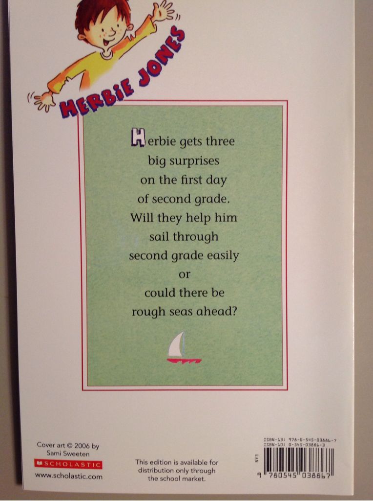 Herbie Jones Sails Into Second Grade - Suzy Kline (Scholastic Inc. - Paperback) book collectible [Barcode 9780545038867] - Main Image 2