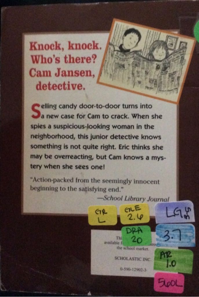 Cam Jansen And The Chocolate Fudge Mystery - David Adler (Scholastic Inc. - Paperback) book collectible [Barcode 9780590129022] - Main Image 2