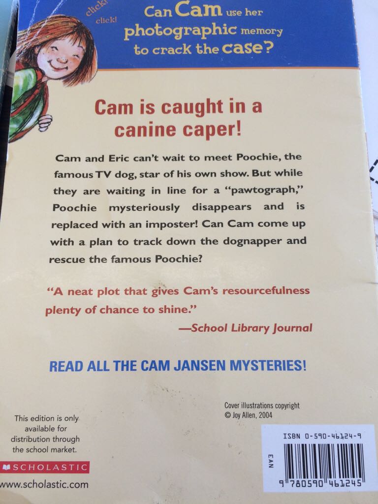 Cam Jansen and the Mystery of the Television Dog - Susanna Natti (Scholastic - Paperback) book collectible [Barcode 9780590461245] - Main Image 2