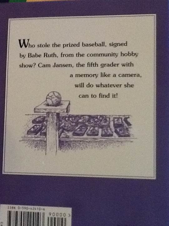 Cam Jansen and the Mystery of the Babe Ruth Baseball - Susanna Natti (Scholastic Inc. - Paperback) book collectible [Barcode 9780590424103] - Main Image 2