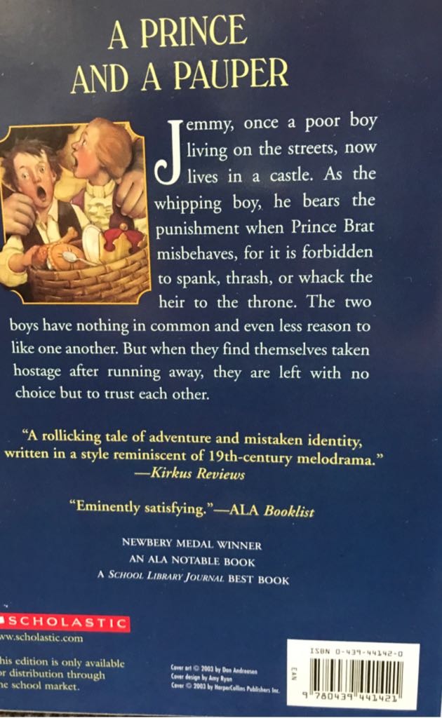 The Whipping Boy - Sid Fleischman (Scholastic - Paperback) book collectible [Barcode 9780439441421] - Main Image 2