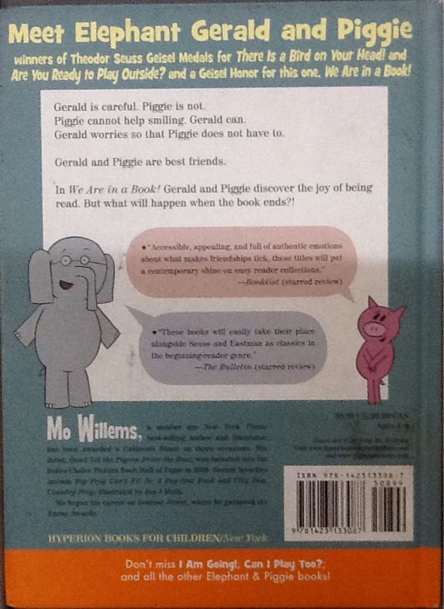 Elephant And Piggie: We Are In A Book! - Mo Willems (Hyperion Books - Hardcover) book collectible [Barcode 9781423133087] - Main Image 2