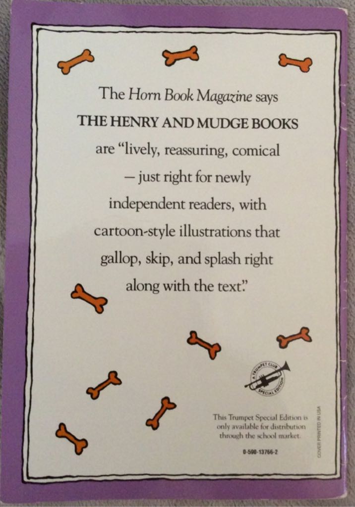 Henry And Mudge And The Bedtime Thumps - Cynthia Rylant (Scholastic Inc. - Paperback) book collectible [Barcode 9780590137669] - Main Image 2