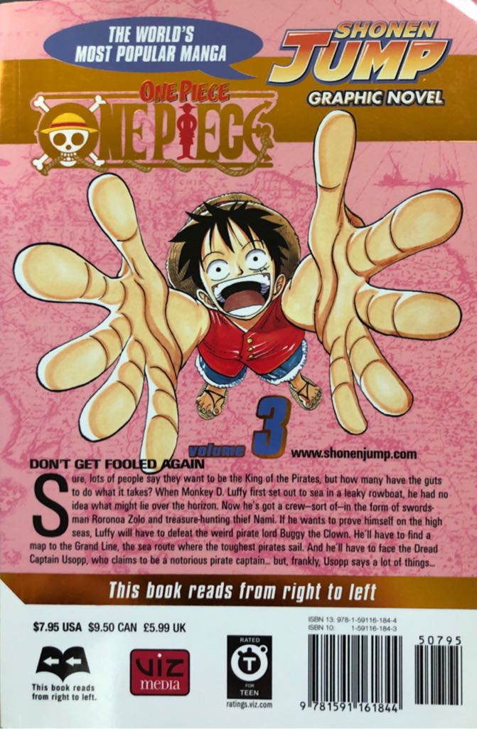 One Piece, Volume 3: Don’t Get Fooled Again - Eiichiro Oda (VIZ Media LLC - Paperback) book collectible [Barcode 9781591161844] - Main Image 2