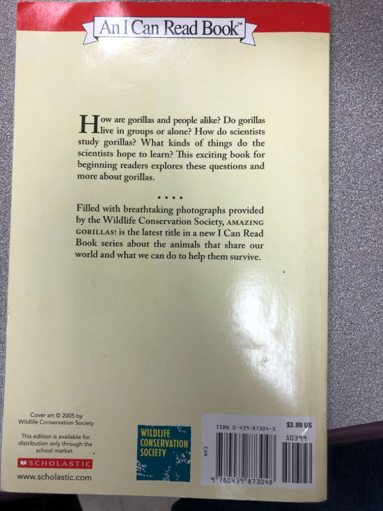 Amazing Gorillas! - Wildlife Conservation Society (Scholastic - Paperback) book collectible [Barcode 9780439873048] - Main Image 2