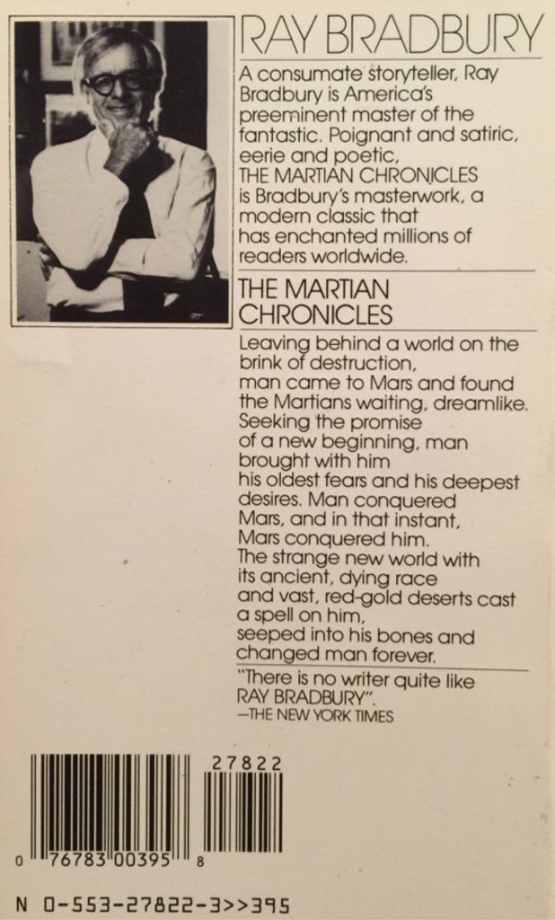 The Martian Chronicles - Ray Bradbury (Bantam Books - Paperback) book collectible [Barcode 9780553278224] - Main Image 2
