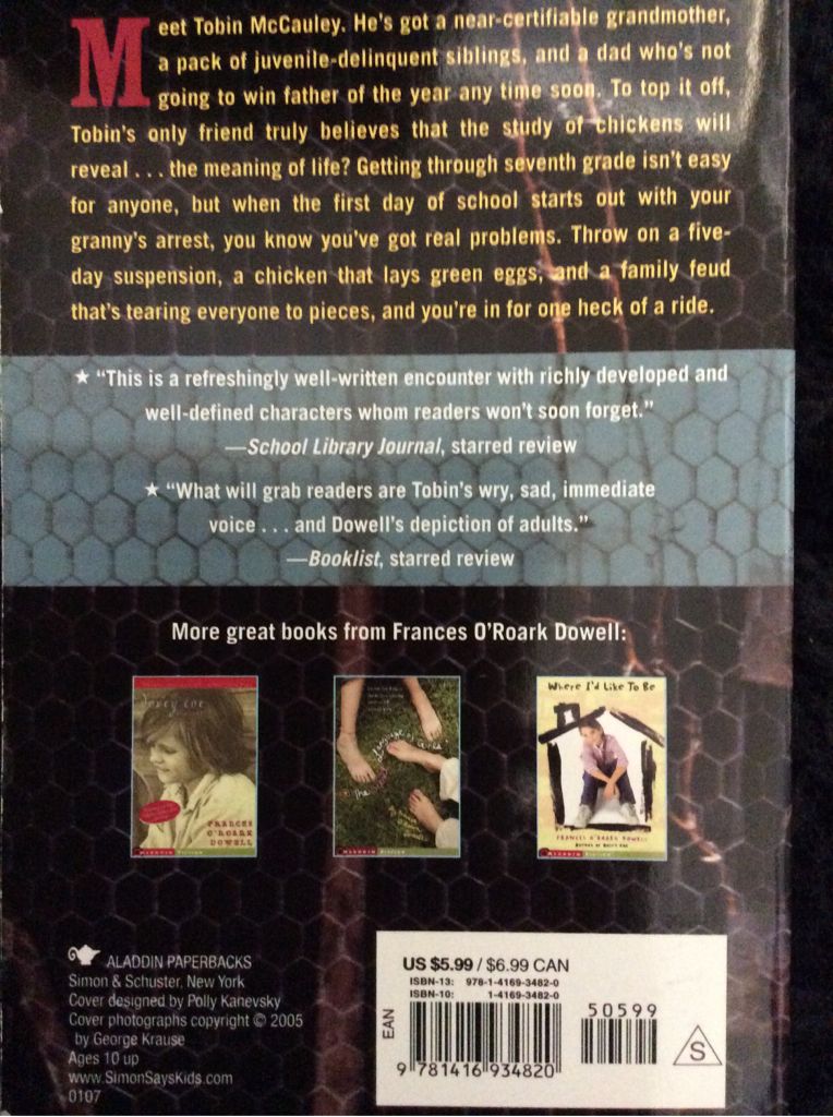 Chicken Boy - Frances O’Roark Dowell (Simon & Schuster Books for Young Readers) book collectible [Barcode 9781416934820] - Main Image 2