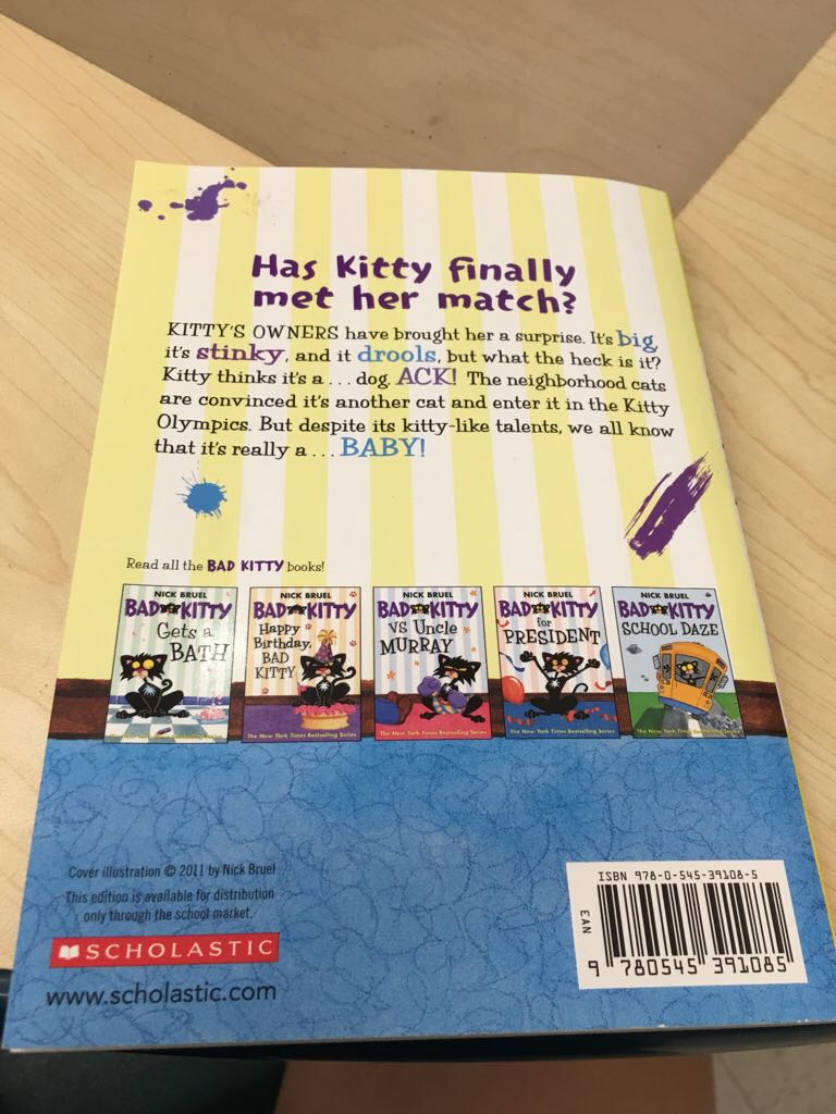 Bad Kitty Meets The Baby - Nick Bruel (Scholastic Inc. - Paperback) book collectible [Barcode 9780545391085] - Main Image 2