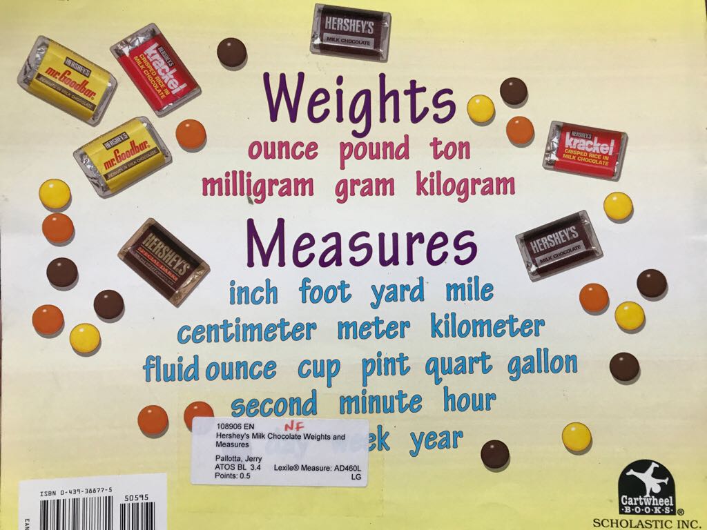 Hershey’s Weights And Measures - Jerry Pallotta (Chapman and Hall/CRC - Paperback) book collectible [Barcode 9780439388771] - Main Image 2