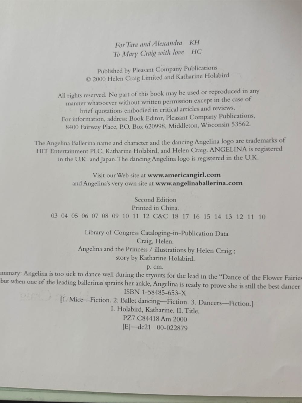 Angelina #2: Angelina and The Princess - Helen Craig (American Girl Publishing Incorporated) book collectible [Barcode 9781584856535] - Main Image 3