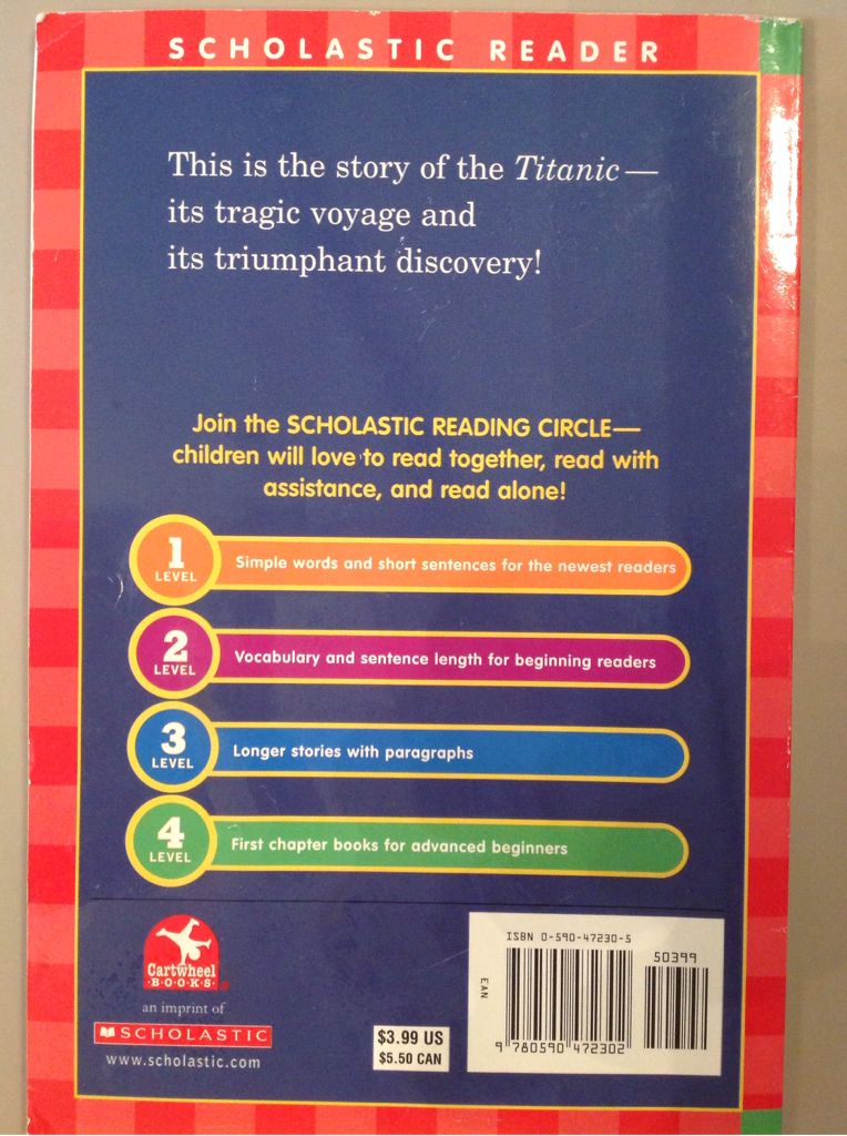 Finding the Titanic Hello Reader Level 4 - Robert D. Ballard (Houghton Mifflin Harcourt - Paperback) book collectible [Barcode 9780590472302] - Main Image 2