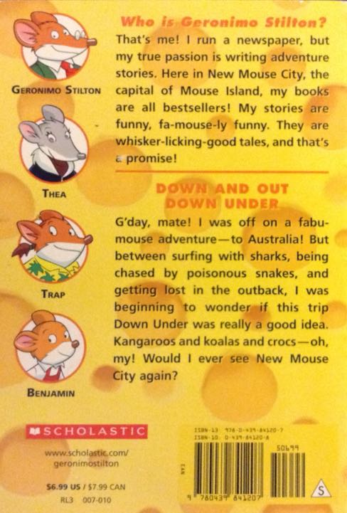 Geronimo Stilton #29: Down And Out Down Under - Geronimo Stilton (Scholastic Inc. - Paperback) book collectible [Barcode 9780439841207] - Main Image 2