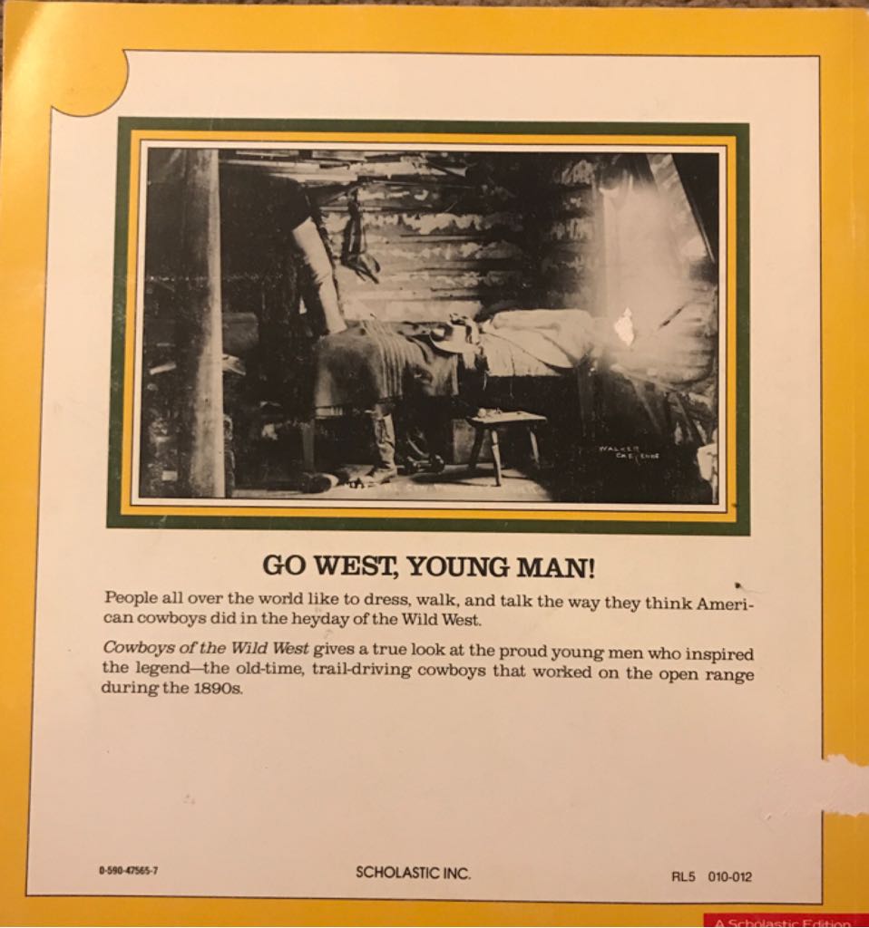 Cowboys Of The Wild West - Russel Freedman (A Scholastic Press - Paperback) book collectible [Barcode 9780590475655] - Main Image 2