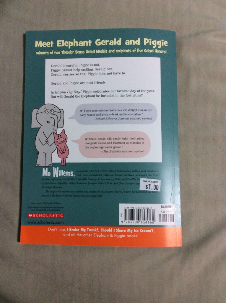 Elephant & Piggie: Happy Pig Day - Mo Willems book collectible [Barcode 9781338118162] - Main Image 2