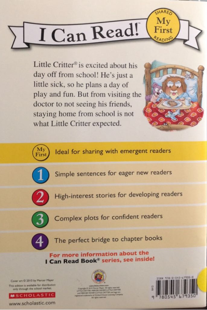 Just A Little Sick - Mercer Mayer (Scholastic Inc. - Paperback) book collectible [Barcode 9780545679350] - Main Image 2