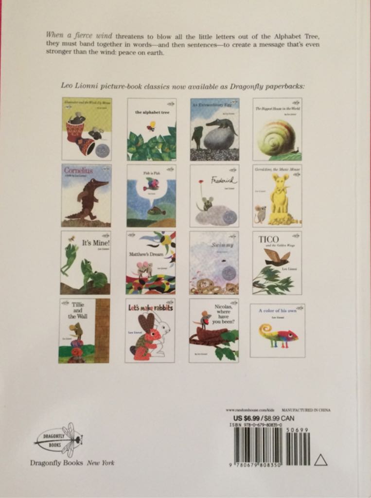 Alphabet Tree, The - Leo Lionni (Dragonfly Books - Paperback) book collectible [Barcode 9780679808350] - Main Image 2