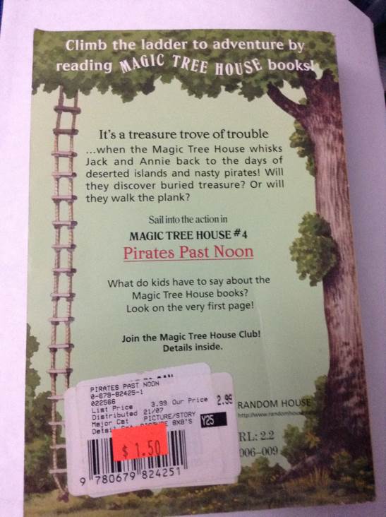 Magic Tree House #4: Pirates Past Noon - Mary Pope Osborne (Random House - Paperback) book collectible [Barcode 9780679824251] - Main Image 2