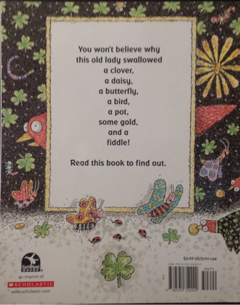 ✔️ There Was An Old Lady Who Swallowed A Clover - Lucille Colandro (Scholastic - Paperback) book collectible [Barcode 9780545352222] - Main Image 2