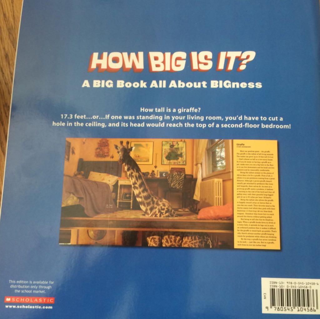 How Big Is It? : A Big Book All About BIGness - Ben Hillman book collectible [Barcode 9780545104586] - Main Image 2