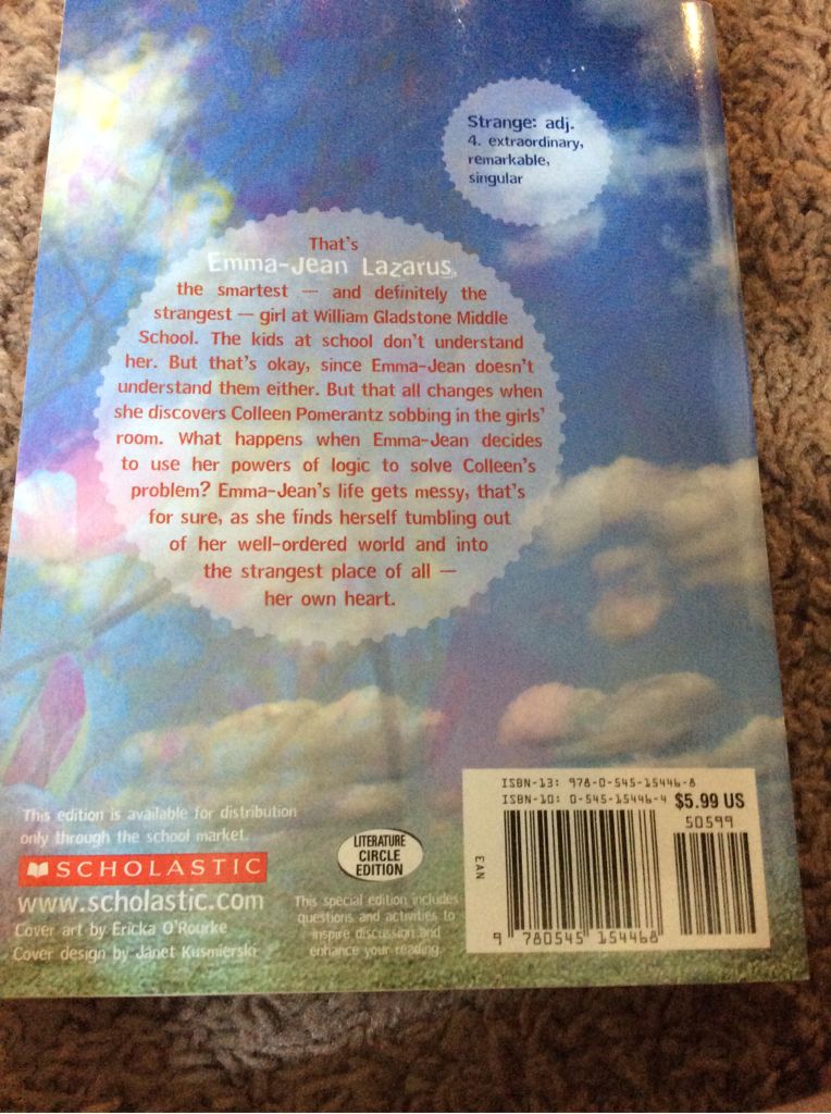 Emma-Jean Lazarus Fell Out Of A Tree - Lauren Tarshis book collectible [Barcode 9780545154468] - Main Image 2