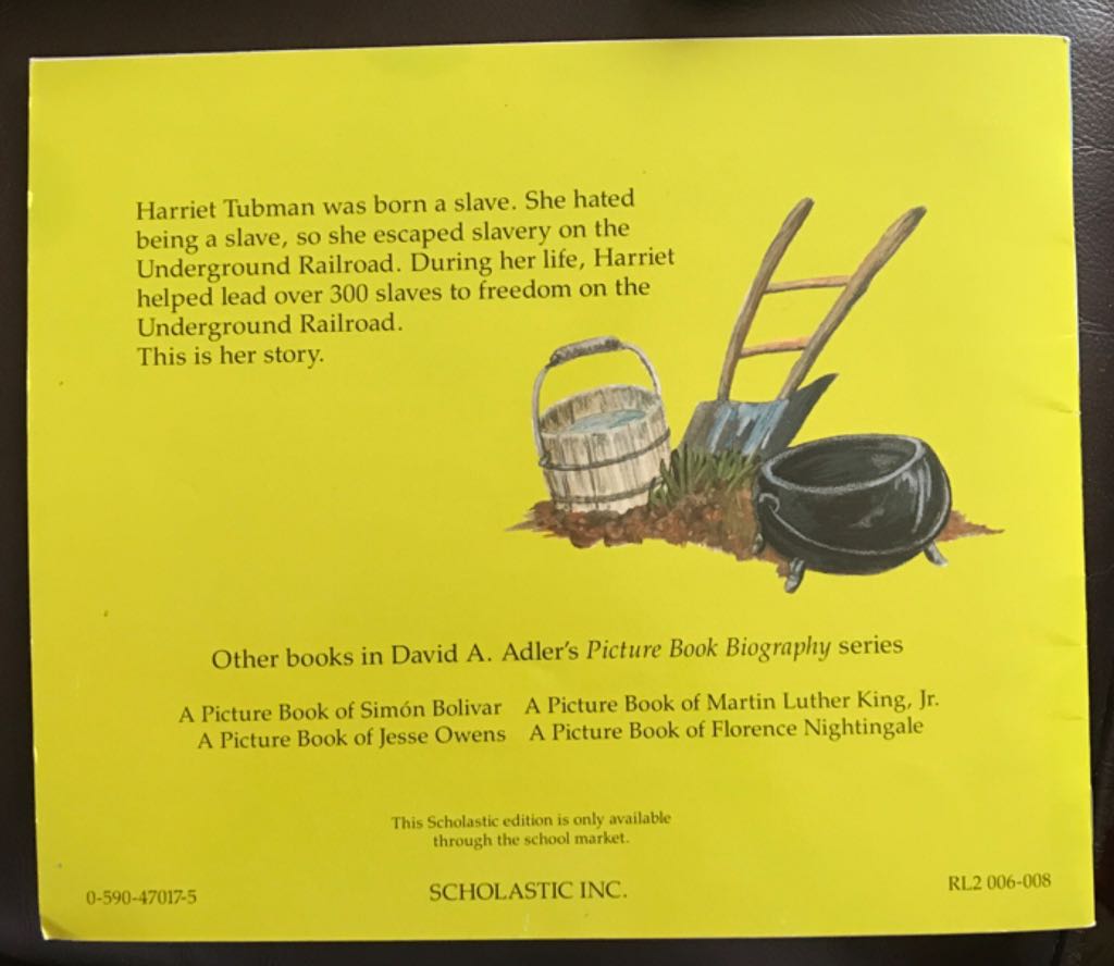 A Picture Book Of Harriet Tubman - David A. Adler (Scholastic Paperbacks - Paperback) book collectible [Barcode 9780590470179] - Main Image 2