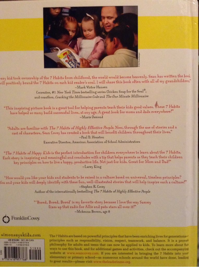 7 Habits Of Happy Kids, The - Sean Covey (Simon & Schuster Books for Young Readers - Hardcover) book collectible [Barcode 9781416957768] - Main Image 2