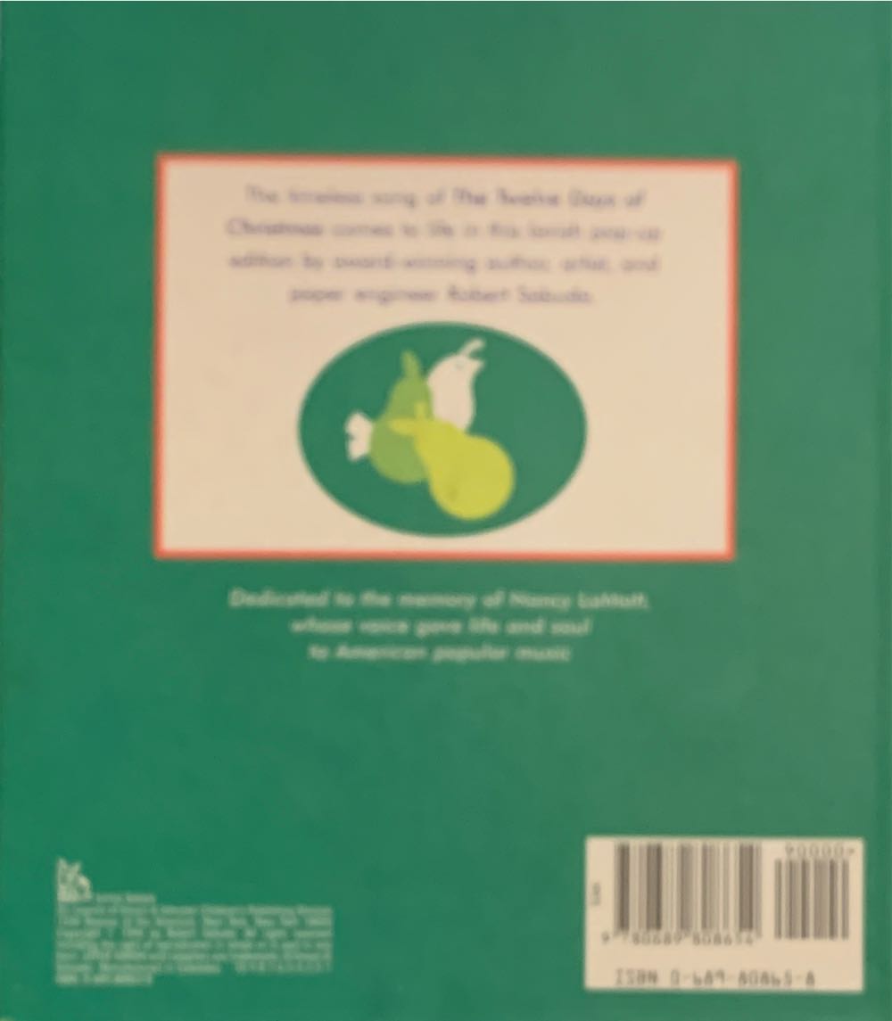 The 12 Days Of Christmas - Robert Sabuda (New York : Simon and Schuster - Hardcover) book collectible [Barcode 9780689808654] - Main Image 2