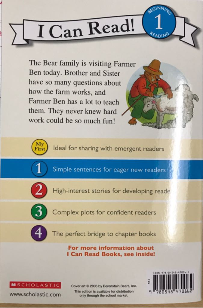 The Berenstain Bears Down On The Farm - Stan Berenstain (Scholastic - Paperback) book collectible [Barcode 9780545470162] - Main Image 2