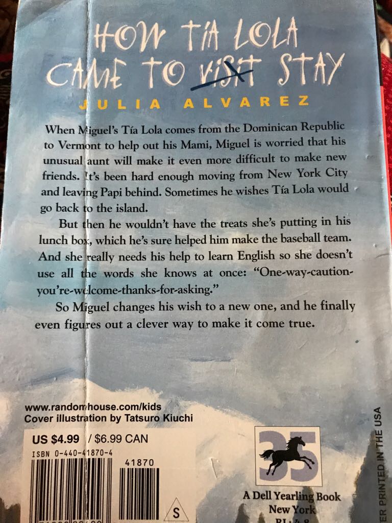 How Tia Lola Came To Stay - Julia Alvarez (Dell Yearling - Paperback) book collectible [Barcode 9780440418702] - Main Image 2