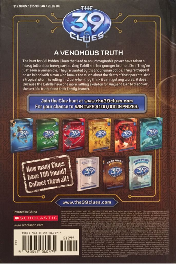 39 Clues #7: The Vipers Nest, The - Peter Lerangis (Scholastic - Hardcover) book collectible [Barcode 9780545060479] - Main Image 2