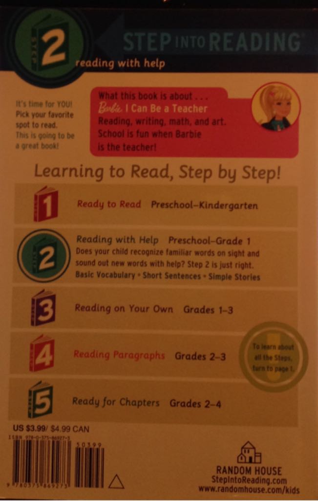 Barbie I Can Be A Teacher - Mary Man-Kong (Random House Books for Young Readers - Paperback) book collectible [Barcode 9780375869273] - Main Image 2
