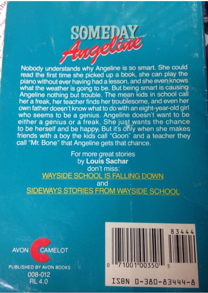 Someday Angeline - Louis Sachar (HarperCollins - Paperback) book collectible [Barcode 9780380834440] - Main Image 2