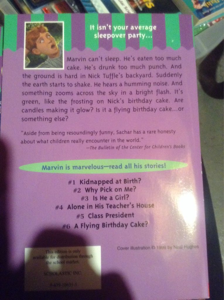 A Flying Birthday Cake - Louis Sachar (Scholastic Inc) book collectible [Barcode 9780439106313] - Main Image 2