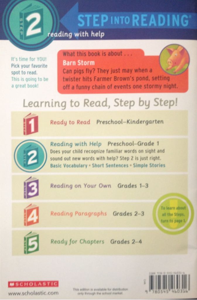 Step Into Reading #2: Barn Storm - Debra Ghigna (Scholastic, Inc. - Paperback) book collectible [Barcode 9780545460316] - Main Image 2
