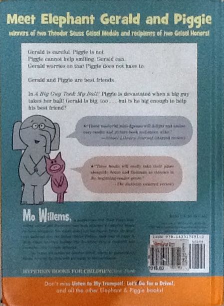 A Big Guy Took My Ball! - Mo Willems (Hyperion - Hardcover) book collectible [Barcode 9781423174912] - Main Image 2