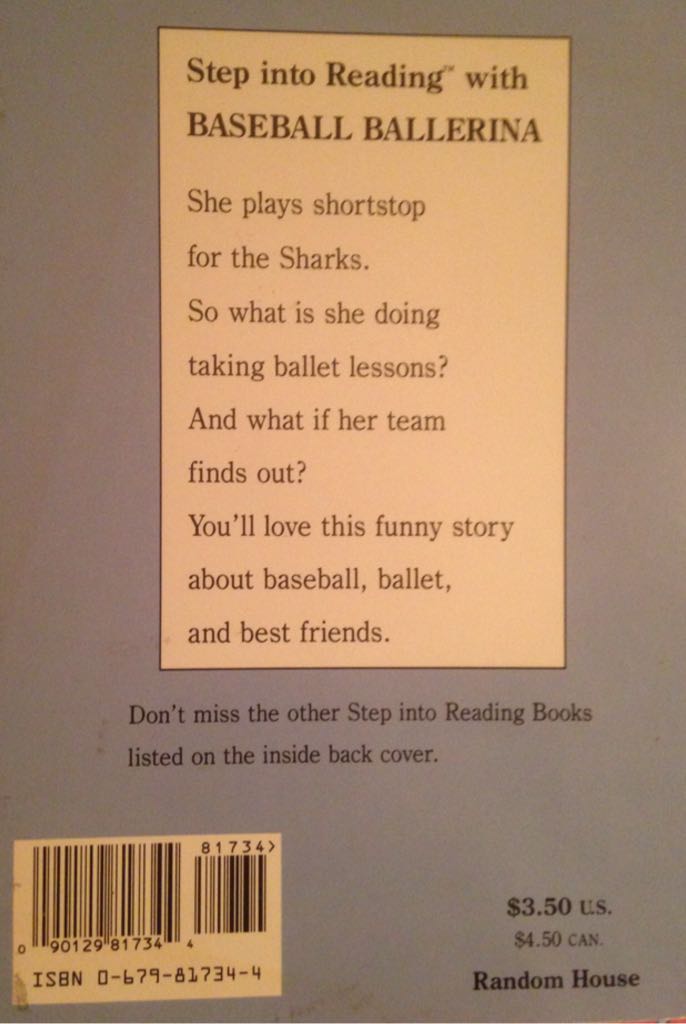 Baseball Balerina - Kathryn Cristaldi (Random House Inc. - Paperback) book collectible [Barcode 9780679817345] - Main Image 2