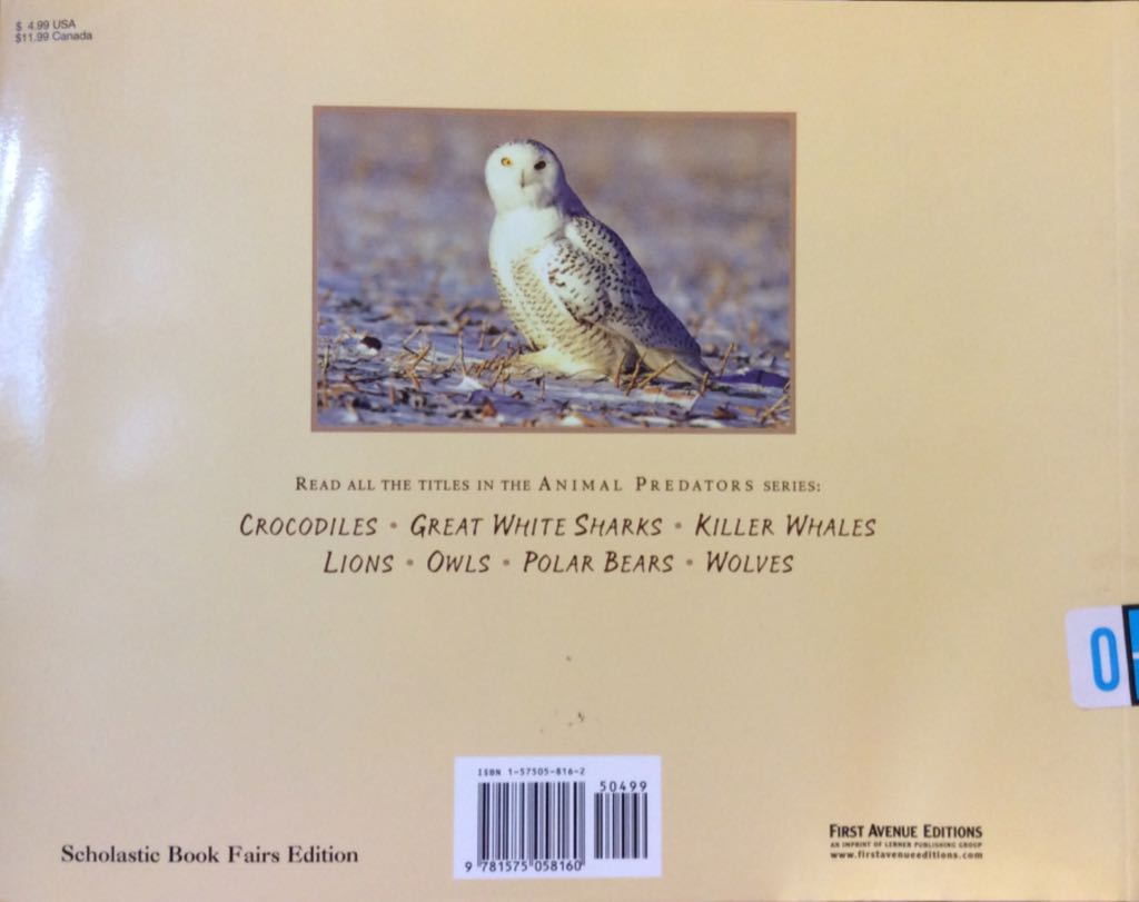 Animal Predators Owls - Dandra Markle (Scholastic Book Fairs Edition - Paperback) book collectible [Barcode 9781575058160] - Main Image 2