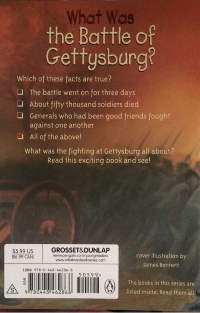 What Was the Battle of Gettysburg? - Jim O’Connor (Penguin Group - Paperback) book collectible [Barcode 9780448462868] - Main Image 2