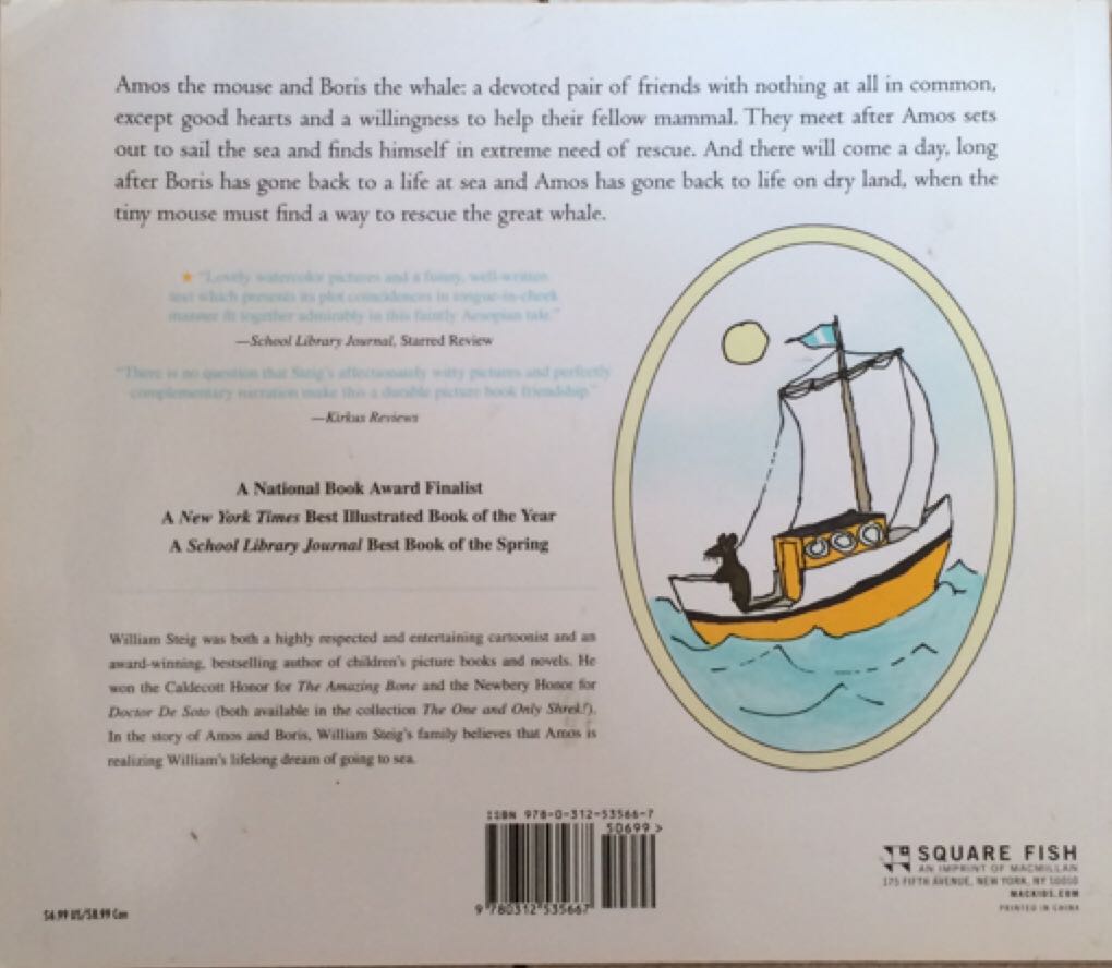 Amos & Boris - William Steig (Farrar Straus & Giroux - Paperback) book collectible [Barcode 9780312535667] - Main Image 2
