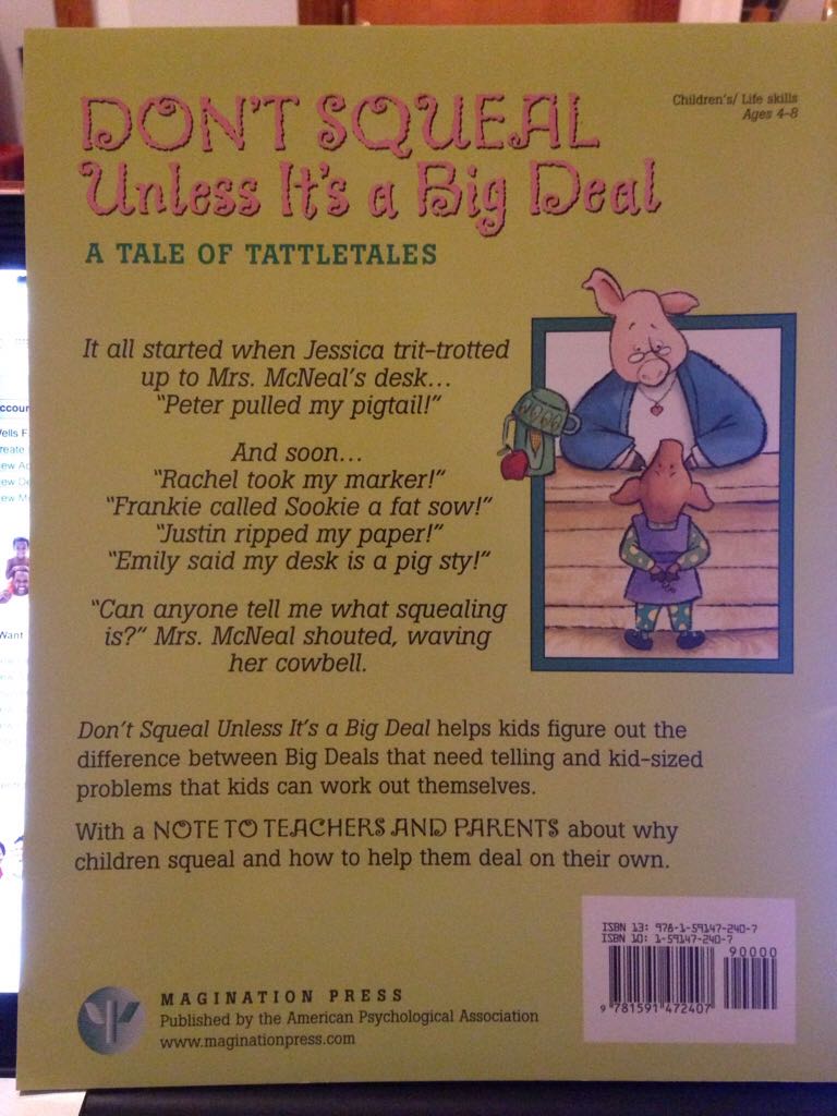 Dont Squeal Unless Its A Big Deal - Jeanie Franz Ransom (Jessica Kingsley Publishers) book collectible [Barcode 9781591472407] - Main Image 2