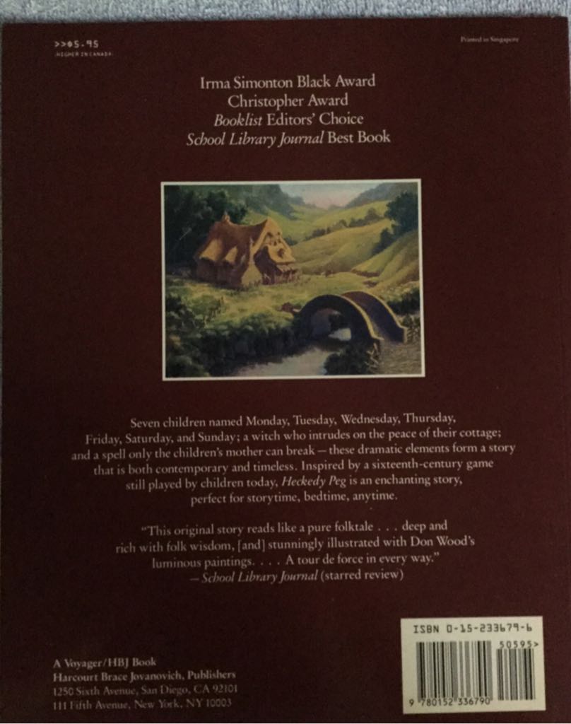 Heckedy Peg - Audrey Wood (Houghton Mifflin Harcourt) book collectible [Barcode 9780152336790] - Main Image 2