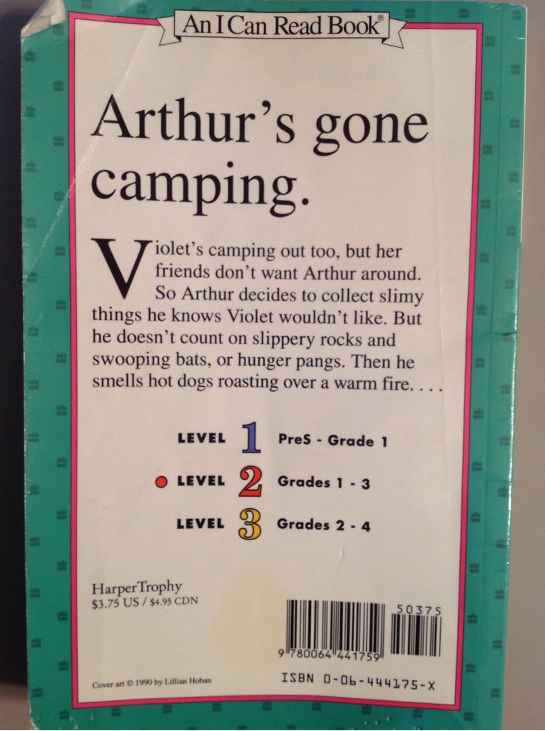 Arthur’s Camp-Out - Lillian Hoban (HarperCollins - Paperback) book collectible [Barcode 9780064441759] - Main Image 2