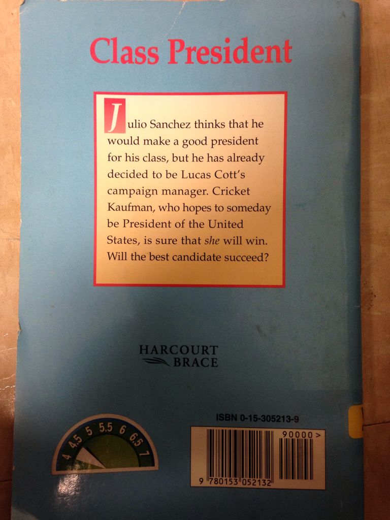 Class president - Johanna Hurwitz (Harcourt Brace College Publishers) book collectible [Barcode 9780153052132] - Main Image 2