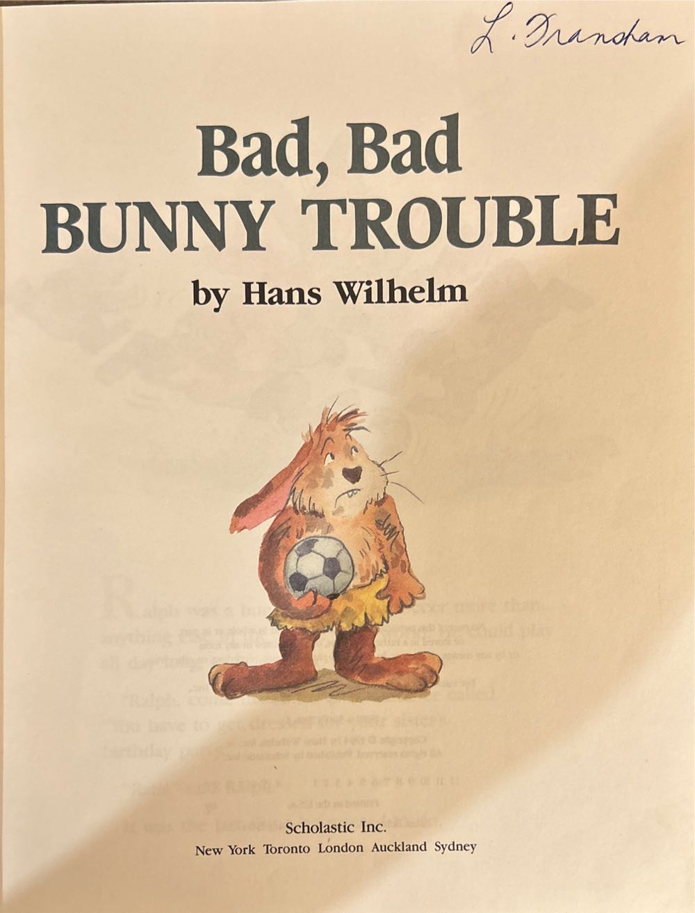 Bad, Bad Bunny Trouble - Hans Wilhelm (Cartwheel Books) book collectible [Barcode 9780590479165] - Main Image 3