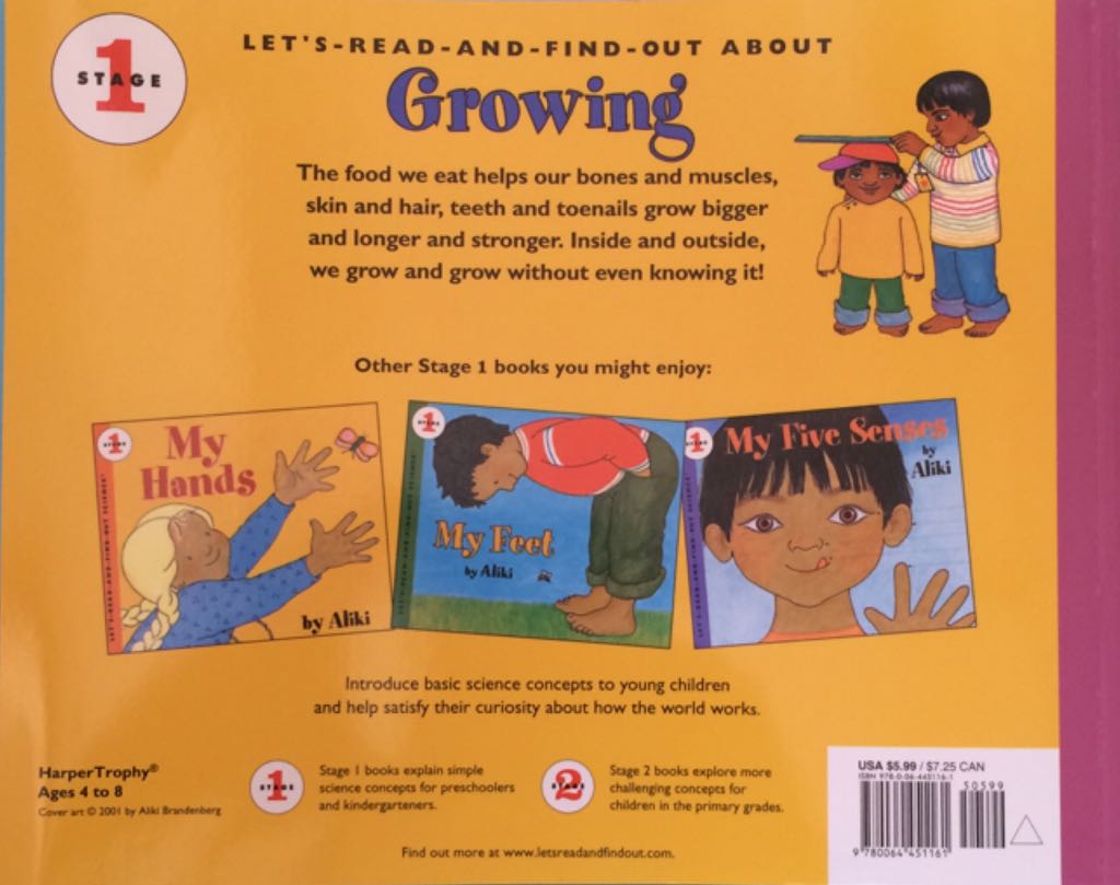 L1: I’m Growing! (Let’s Read And Find Out Science) - Aliki (Harper Collins Publishers - Paperback) book collectible [Barcode 9780064451161] - Main Image 2