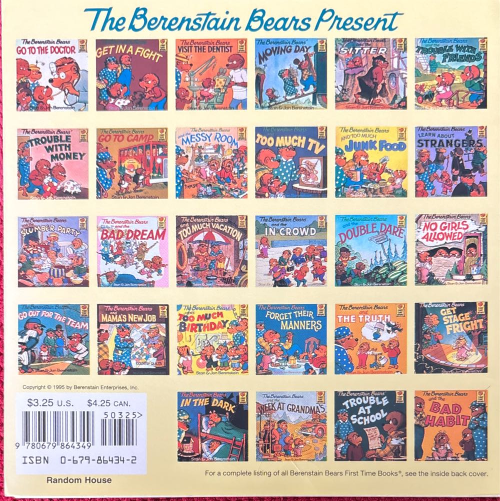Berenstain Bears: BB And The Green-Eyed Monster - Stan & Jan Berenstain (Random House - Paperback) book collectible [Barcode 9780679864349] - Main Image 2
