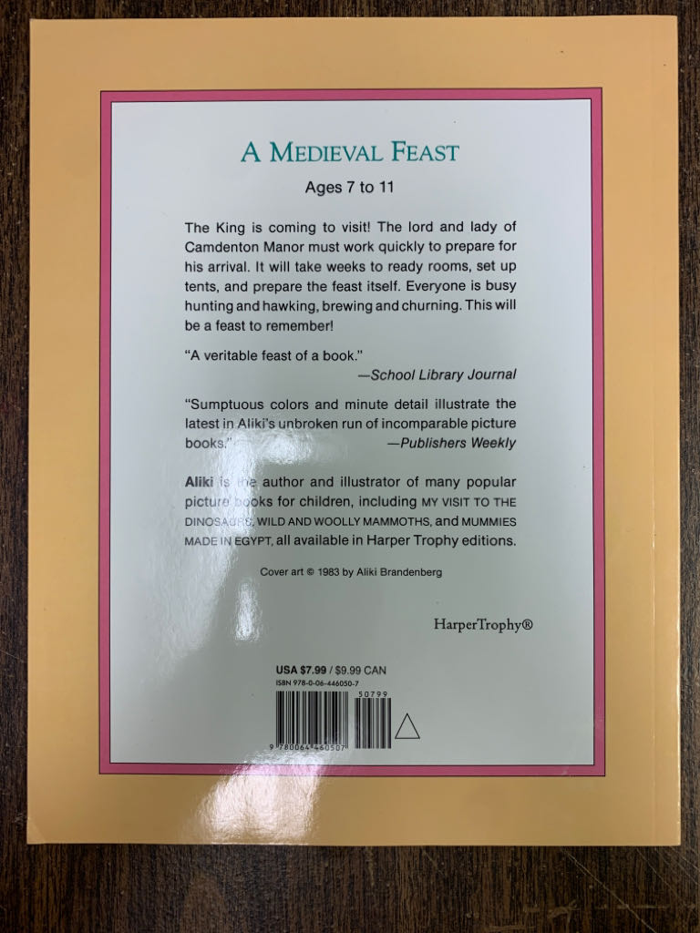 A Medieval Feast - Aliki (HarperCollins - Paperback) book collectible [Barcode 9780064460507] - Main Image 2