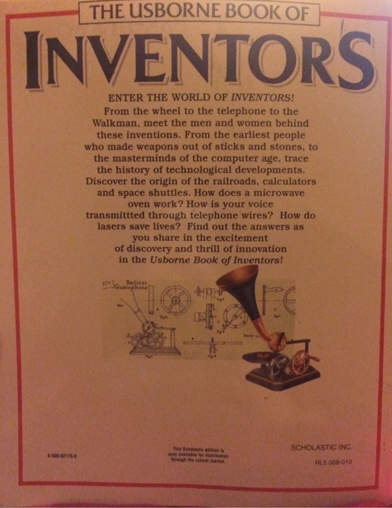 The Usborne Book of Inventors - Struan Reid (Scholastic Incorporated - Paperback) book collectible [Barcode 9780590621755] - Main Image 2