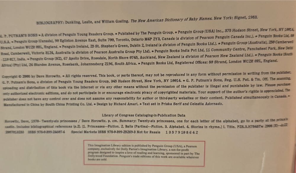 26 Princesses - Dave Horowitz book collectible [Barcode 9780399252693] - Main Image 3