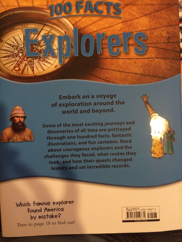 100 Facts Explorers - Dan North book collectible [Barcode 9781435150874] - Main Image 2